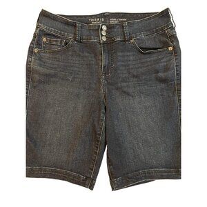 Torrid Bermuda Shorts Womens Plus Size 24 Dark Wash Jegging 11in‎ Super Soft